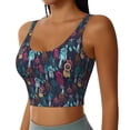thumbnail image 2 of Rateoe Colorful Dreamcatcher1 Print Womens' Sports Bras Scoop Neck Sports Vest- Padded U Back Seamless High Impact Support-Large, 2 of 8