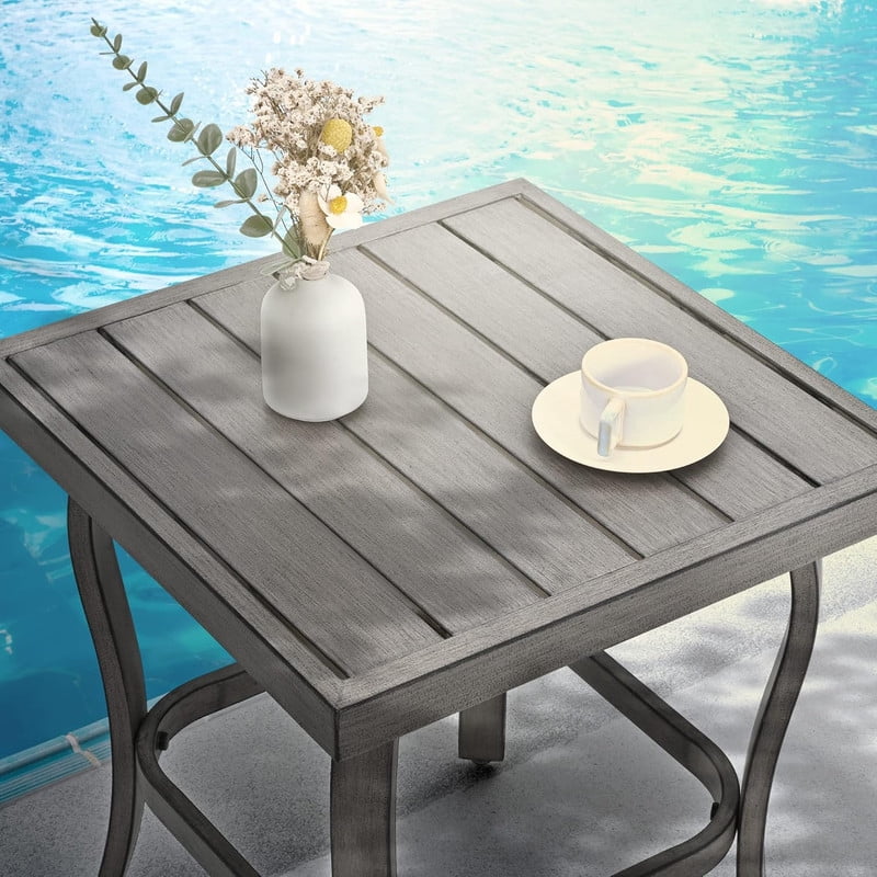 7 Piece Aluminum Patio Furniture Set, 3-Seat Outdoor Sofa with Ottoman and Swivel Armchair, Outdoor Sectional Sofa with Side Table and Coffee Table, Garden Conversation Set