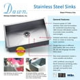 thumbnail image 3 of Dawn® Undermount Square Single Bowl Sink, 3 of 7
