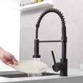 thumbnail image 2 of Kitchen Faucets Commercial Solid Brass Single Handle Single Lever Pull Down Sprayer Spring Kitchen Sink Faucet, Matte Black 9009R, 2 of 5