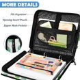 thumbnail image 5 of Zipper Binder with Shoulder Strap 2 inch 3 Ring Waterproof File Folder Organizer Bag 500 Sheet Simple Coconut Pattern, 5 of 8