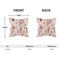 thumbnail image 4 of Christmas Pillow Covers 20x20 Inch Set of 2,Burgundy Red Wild Flower Plant Throw Pillows Case,Seasonal Floral Outdoor Decorative Square Linen Farmhouse Decor Cushion Covers for Home Sofa bed Couch, 4 of 6