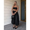 thumbnail image 4 of Women'S Casual Cotton Baggy Pants with Elastic Waist Relax Fit Lantern Trouser Black L, 4 of 7