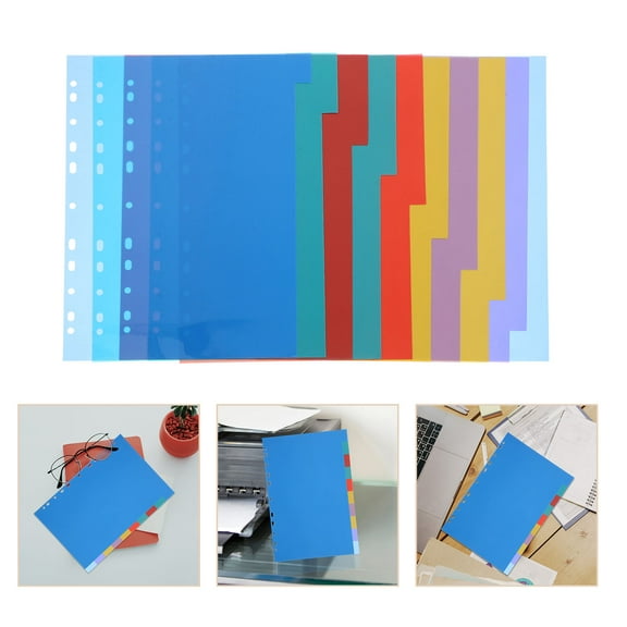 Hemoton 10pcs Binder Divider With Tabs Page Folder Divider Binder Sheet Paper Protectors File Divider With Tabs For Office School And Home Use