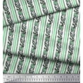 thumbnail image 2 of Soimoi Poly Georgette Fabric Stripe,Leaves & Floral Block Print Sewing Fabric Yard 52 Inch Wide, 2 of 3