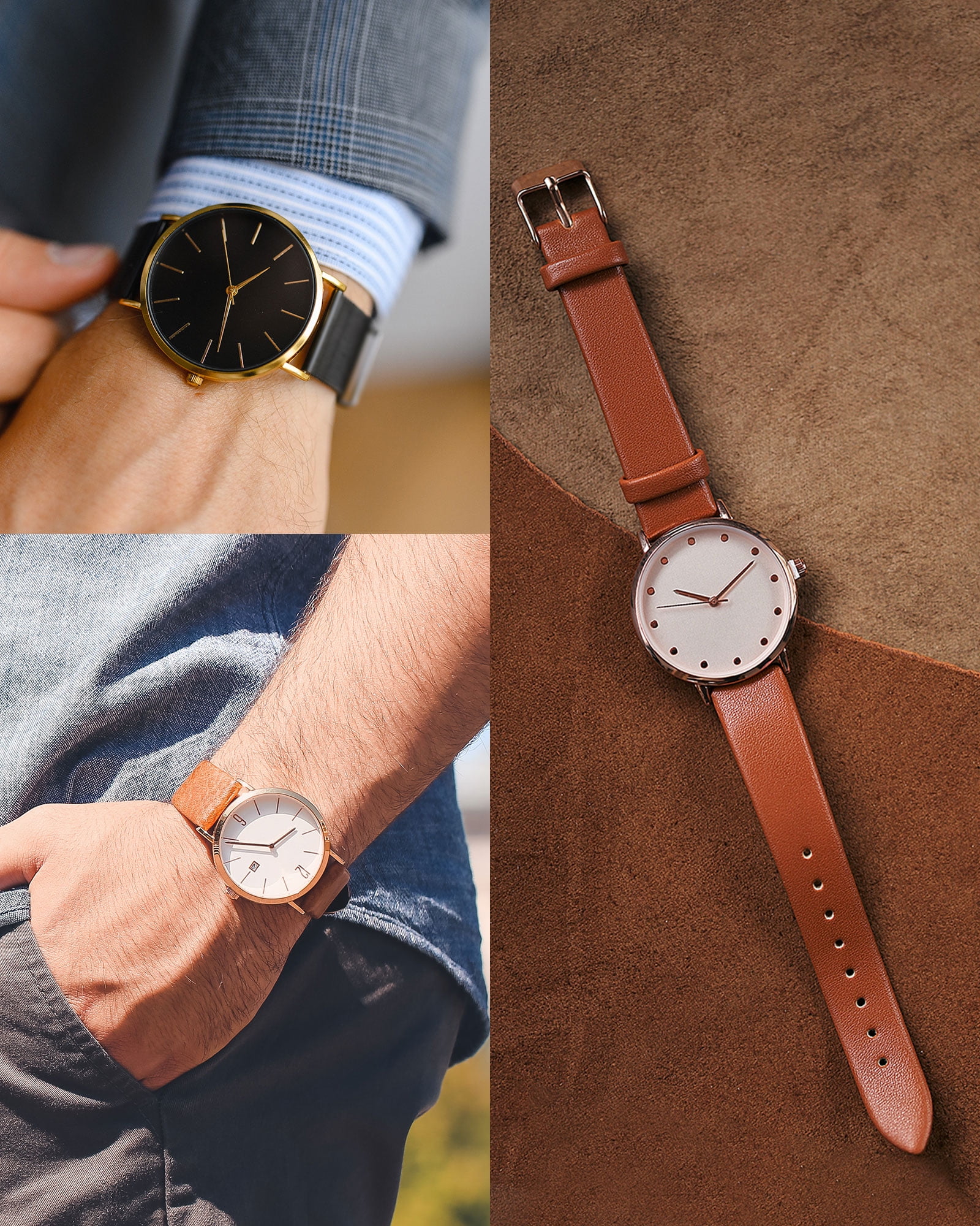 Unique Bargains Multi-sizes Genuine Leather Band Flat Thin Elegant Leather Watch Strap  12mm Red Band with Gold Buckle