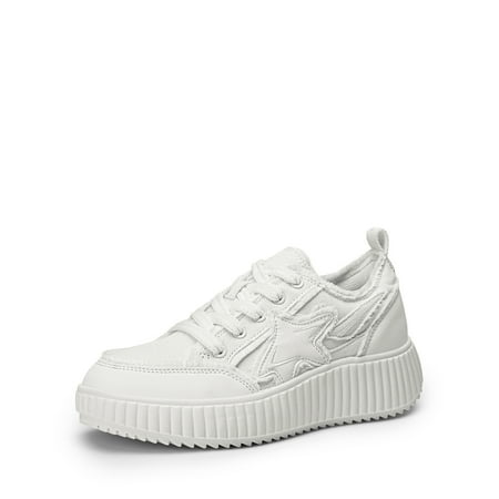 

BURUDANI Women s Platform Fashion Sneaker Comfortable Casual Denim Athletic Star Sneakers White Size 11