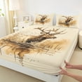 thumbnail image 3 of Manfei Wild Moose Elk Bed Sheets,Jungle Animal King Sheets,Retro Rustic Farmhouse Sheet Set For Boys,Breathable Home Decor,4pcs, 3 of 7