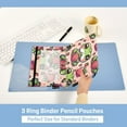 thumbnail image 5 of Cute Frog and Strawberry 2 Pack Pencil Pouch for 3 Ring Binder Smooth Zipper Folders with Pockets Clear Window Pencil Case, 5 of 6