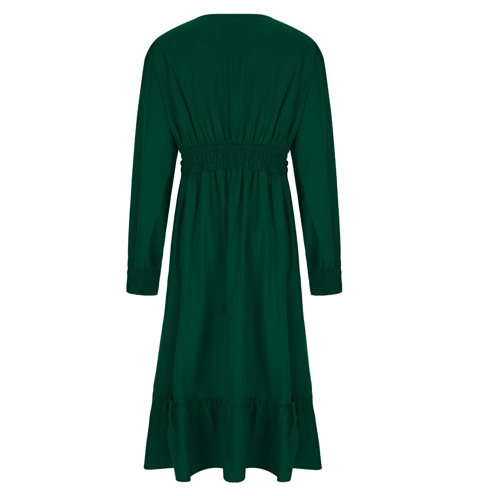 SHTXOZHI Formal Dresses for Women Long Sleeve V Neck Smocked Ruffle Tiered  A-Line Midi Dresses - Walmart.com