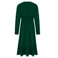 thumbnail image 6 of Kaemgyyd Long Sleeve Dress for Women Solid Color V Neck Fall Wedding Guest Dress Tiered A Line Flowy Midi Dresses, 6 of 7