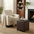thumbnail image 3 of LEDREM Storage Ottoman with Hinged Lid, 14-Gallon Footrest Stool with Solid Wood Frame, 660lb Capacity for Living Room, Bedroom, Deep Burgundy, 3 of 7
