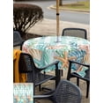 thumbnail image 5 of Outdoor Tablecloths with Umbrella Hole & Zipper, Summer Coastal 60x60 Inch Square Tablecloths, Watercolor Corals Shells Starfish Green Plaid Waterproof Table Cloth, Patio/Pool/Picnic Table Covers, 5 of 8