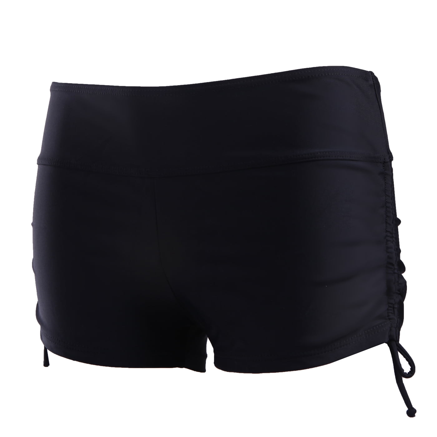 black boyshort bikini bottoms