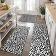 thumbnail image 2 of Black Leopard Print Kitchen Rugs Sets Of 3,Kitchen Runner Rugs Non Skid Washable,Decorative Kitchen Floor Mats for Kitchen,Sink,Laundry,17"x30"+ 17"x47" + 17"x59", 2 of 6