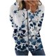thumbnail image 2 of Pntutb moda mujer manga larga cremallera frente abierto suelta prendas de vestir exteriores blusa estampada abrigo Tops bolsillos blusa con capucha liquidación Pntutb Pntutb-6457, 2 of 5