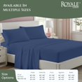 thumbnail image 5 of ROYALE LINENS 100% Organic Cotton King Sheet Set - 16" Deep Pocket Bed Sheets - Eco Friendly Navy Bed Sheets - Sábanas King - 1 Flat, 1 Fitted & 2 Pillowcases - Navy Sheet Set - Cotton Bedding Sets, 5 of 9
