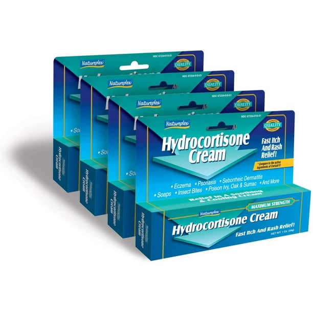Hydrocortisone Cream Fast Itch and Rash Relief 4 Pack