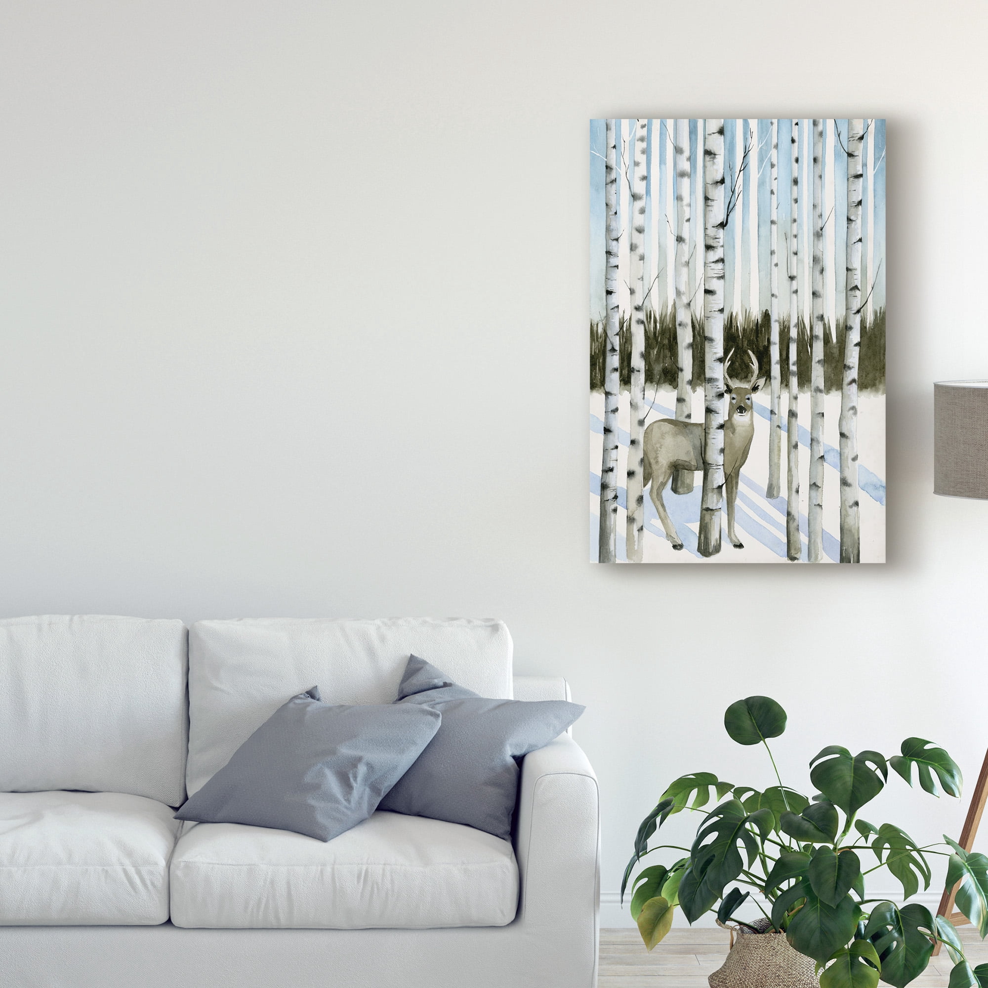 Trademark Fine Art 'Deer in Snowfall I' Canvas Art by Grace Popp
