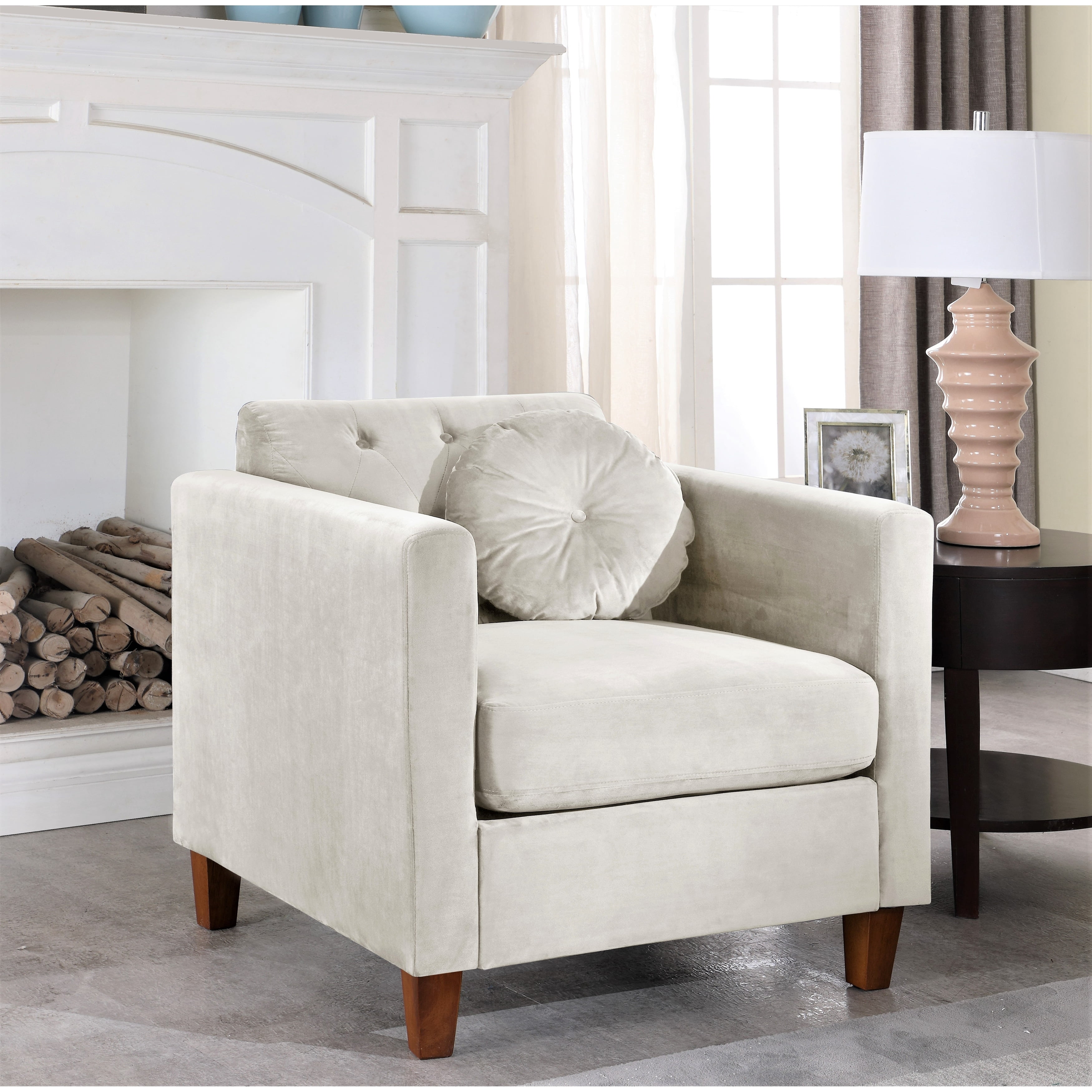 Uspridefurniture Persaud Chesterfield Chair, Grey