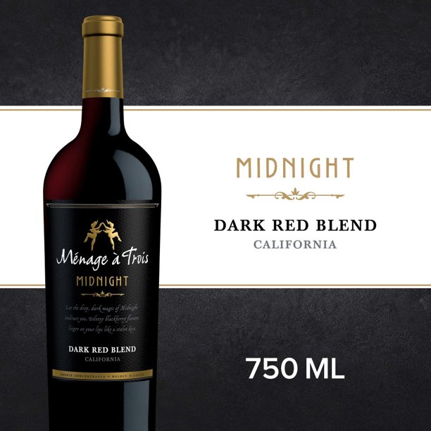 Menage a Trois Midnight Dark Red Wine Blend, 750mL Bottle