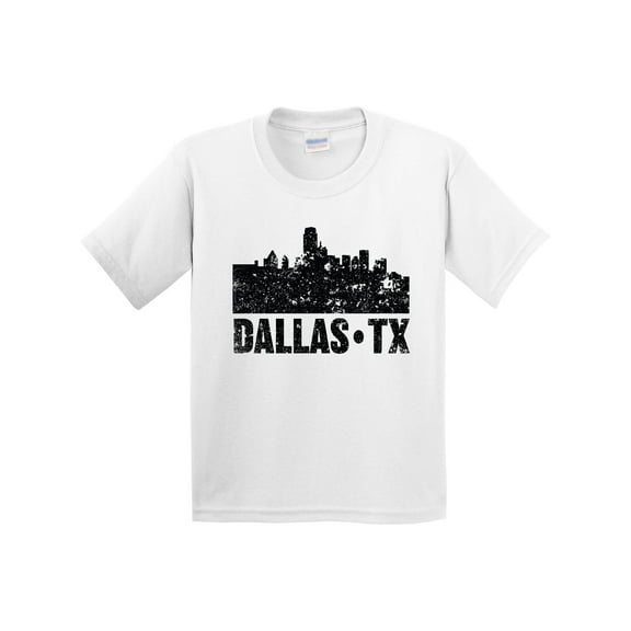 Inktastic Dallas Texas City Skyline with Grunge Youth T-Shirt