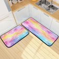 thumbnail image 7 of 2-Piece Kitchen Mat Set Non Slip Washable Floor Mats Decorative Rugs for Kitchen Sink Laundry Pastel Rainbow Flowers, 7 of 7