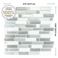 thumbnail image 2 of Smart Tiles Peel and Stick Backsplash, 5 Adhesive Tiles, Crescendo Grey/White, 9.72"x9.36", 2 of 5