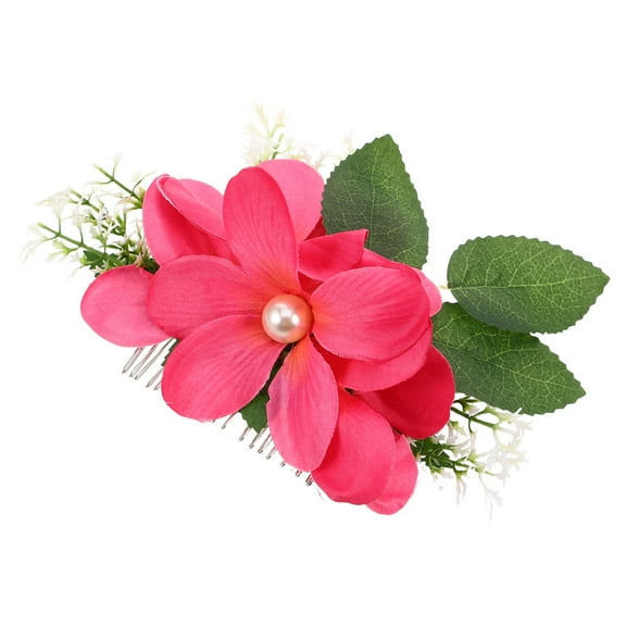 TABLZONE Elegant Rosy Flower Hair Comb for Women, Portable Decorative Hair Accessory, Versatile Use for Daily and Special Occasions