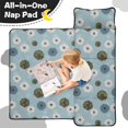 thumbnail image 4 of Geometric Flower and Dahlia Blue Pattern Teens Toddler Nap Mat with Pillow, Sleeping Mat Bag for Preschool Daycare 59"x22", 4 of 6