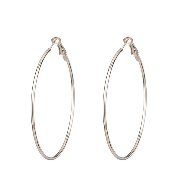 Qarigey 1 par de pendientes de aro, colgantes de oreja redondos de estilo Simple creativo, accesorio de moda, adornos de orejas para decoración dorada Ropa, zapatos y accesorios Miscelánea Plata 9cm Qarigey AP009026-25B