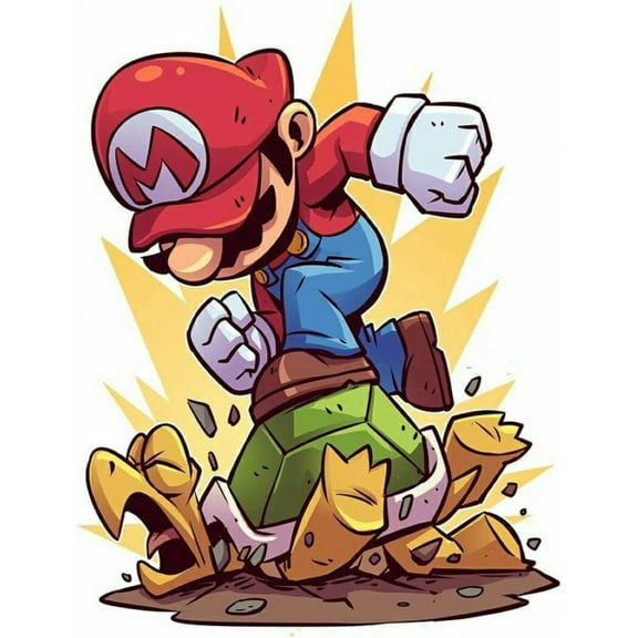 DIY Diamond Art Painting Kits for Adults Full Drill Mario Gem Art Kits with Crystal Rhinestone Paint with Diamond for Home Wall Decor(12"x16")