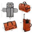 thumbnail image 5 of Convertible Rolling Garment Bag,Foldable Waterproof Carry-on Duffel Bag with Wheels and Shoe Pouch for Men & Women, Orange - RG161, 5 of 10