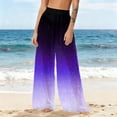 thumbnail image 6 of Pincandy Womens Bohemian Printed Chiffon Beach Pants Sun Protection Lightweight Flowy Wide Leg Loose Cover Up for Tropical Beach Trip Summer Vacation, 6 of 7