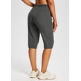 thumbnail image 2 of BALEAF Women's 15" Long Shorts Below The Knee Capri Hiking Cargo Shorts Lightweight Quick Dry Elastic Waist for Casual Dark Gray S, 2 of 7