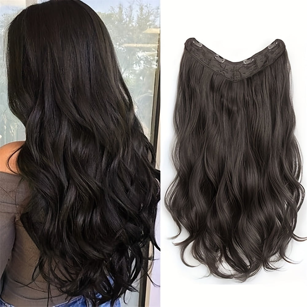 U-shaped Clip In Hair Extensions 3/4 Full Head Instant One Piece Long Wavy Hair Extensions Heat Resistance Synthetic Clip in Hair Extensions