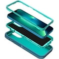 thumbnail image 2 of Entronix Heavy Duty Case Designed for iPhone 13 Shockproof Triple Layer Rugged Case, Teal, 2 of 8