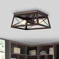 thumbnail image 5 of Farmhouse 12-Inch 2-Light Oil Rubbed Bronze Caged Ceiling Flush Mount Light Fixture for Living Room, Bedroom, 5 of 14