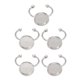 thumbnail image 5 of 5 uds anillos de acero inoxidable Base para hacer joyas bandeja redonda Plata 8mm, 5 of 6