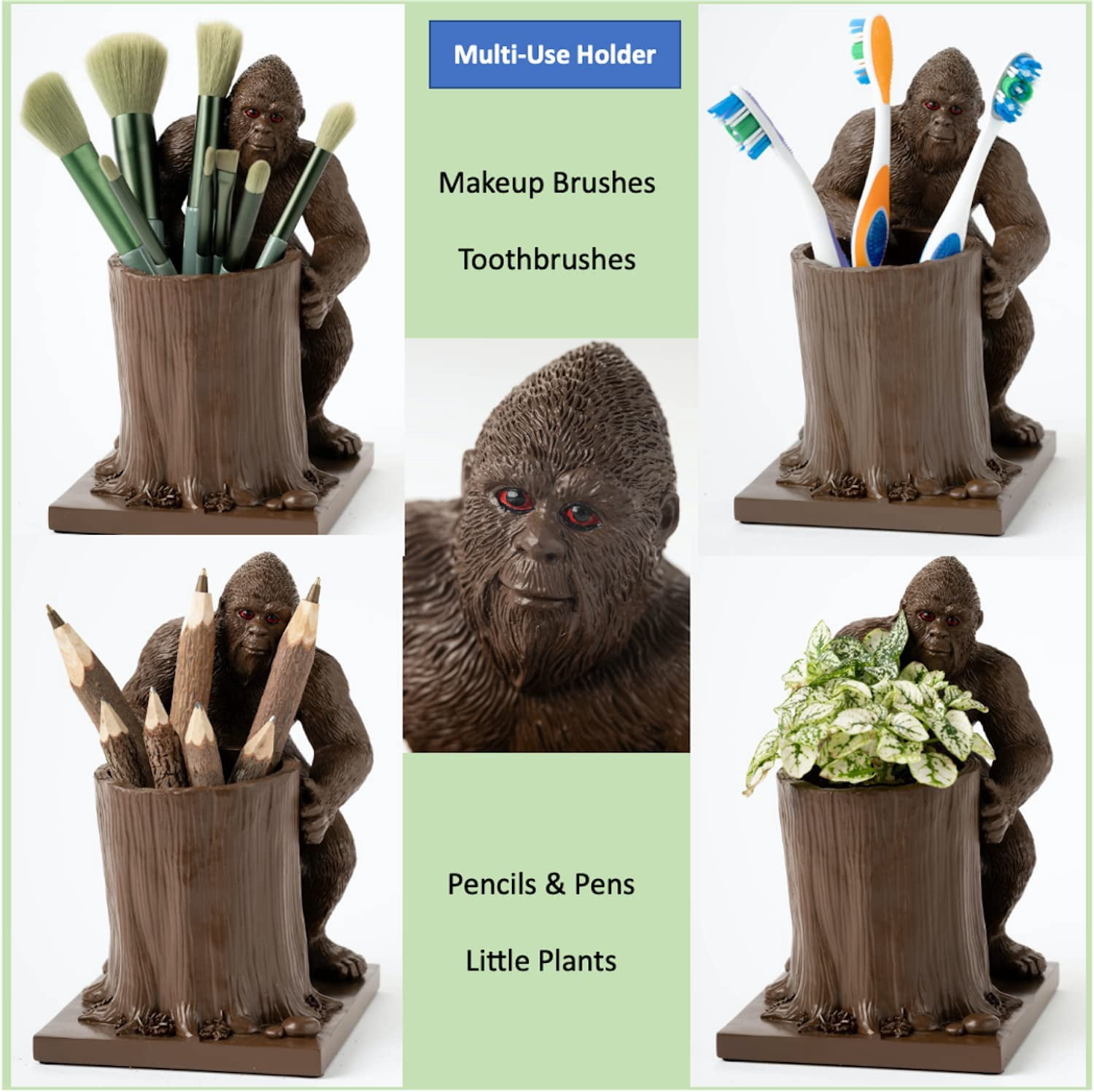 Jodges Trunk Bigfoot Pen and Pencil Holder – Sasquatch Desk Accessories and Office Decor – Bigfoot Gifts for Men and Women – Fun Cryptid Gifts for White Elephant Party