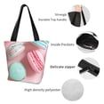 thumbnail image 4 of Pofeuu Pastel Macarons Delight Print Women Fashion Shoulder Handbags Top Handle Satchel Bags Tote Shoulder Shopping Bag Stylish Canvas Tote Bag, 4 of 6