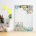 thumbnail image 6 of GZHJMY Rainbow Animal Paw Print on Black Acrylic Clipboard Letter Size 9" x 12.5" Decorative Clipboard with Low Profile Silver Metal Clip for Office School Student Women Whiteboard Clipboards, 6 of 7