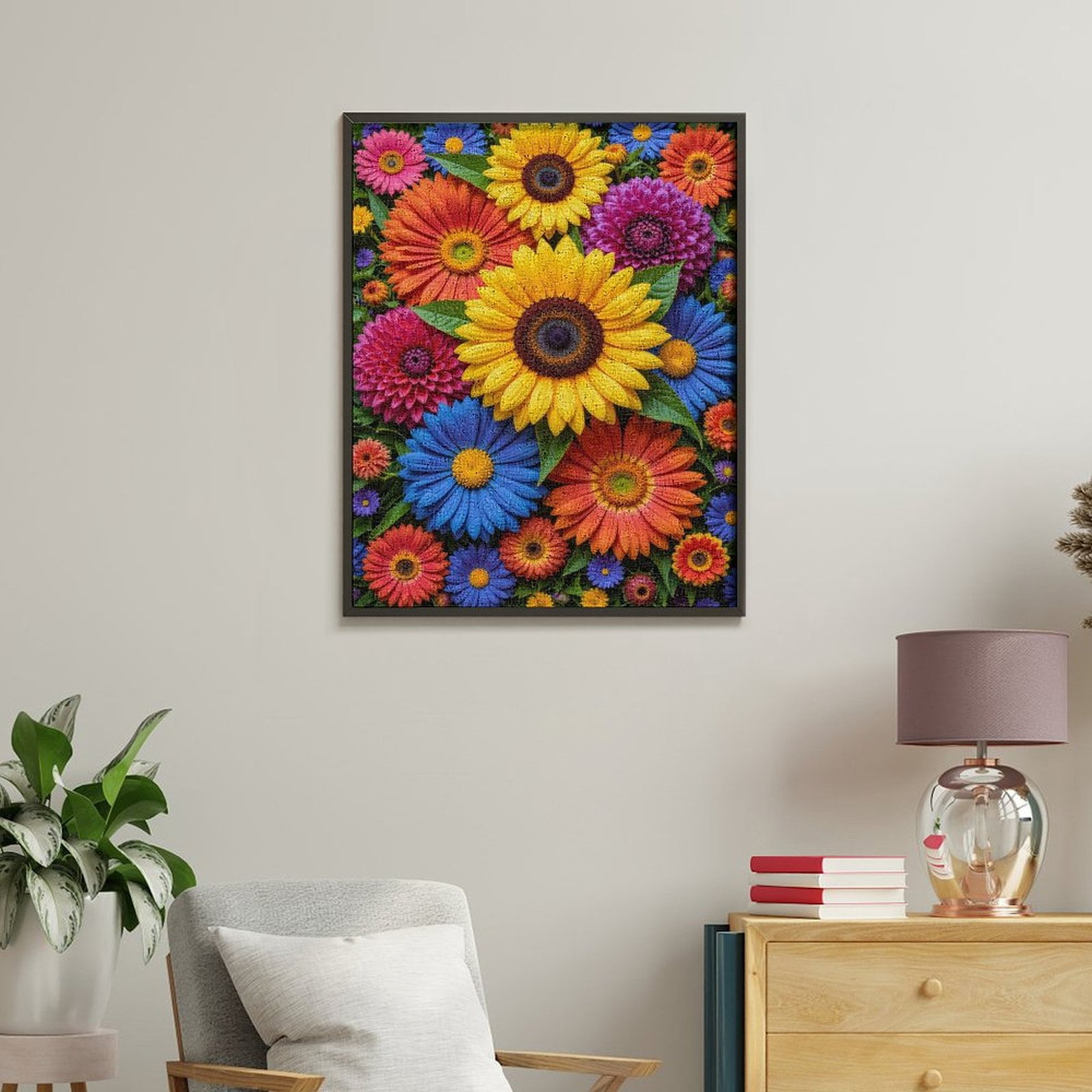 Paint by Numbers Kit for Adults, Colorful Floral Pattern Blooming Paint by Numbers, Easy Paint by Numbers Kit for Adults Beginner, DIY Adult Paint by Number Kits on Canvas, 12x16in Home Decor