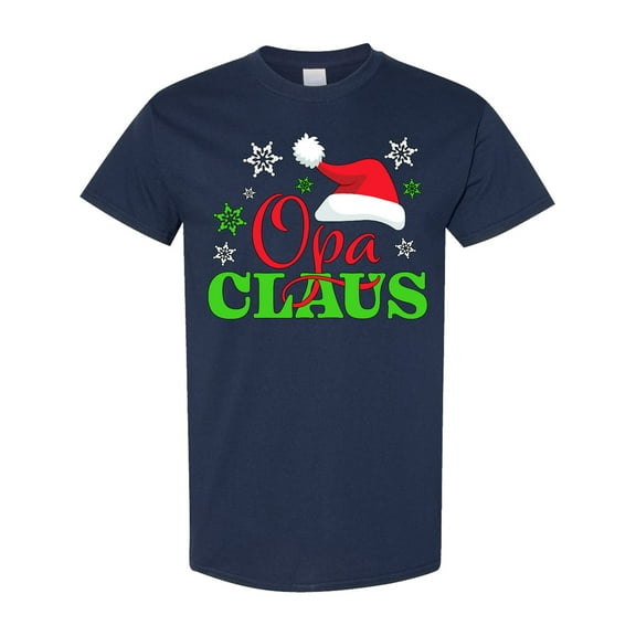 Inktastic Opa Claus with Christmas Santa Hat and Snowflakes T-Shirt