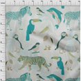 thumbnail image 4 of oneOone Rayon Dusty Teal Green Fabric Tropical Aminal With Leaves Sewing Craft Projects Fabric Prints By Yard 56 Inch Wide, 4 of 4