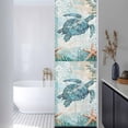 thumbnail image 3 of Reusable Static Cling Window Tints, Teal Sea Turtle Coastal Window Privacy Film Frosted, Nautical Summer Beach Starfish Heat Control Windows Films for Offices, Balcony, 29.5 x 118 Inches, 3 of 9