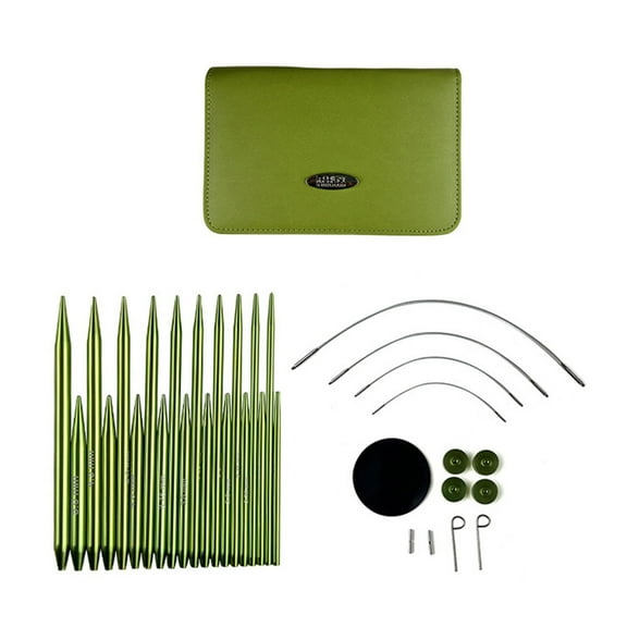 Circular Knitting Needle Set with Knitting Accessories, Zippered1eatherCase