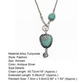 thumbnail image 7 of Cheers.US 2Pcs Women Charm Heart Bib Collar Pendant Turquoise Fashion Necklace Jewelry, 7 of 7
