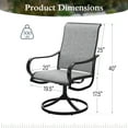 thumbnail image 6 of Sophia & William 2Pcs Patio Dining Swivel Chairs Set Outdoor Textilene Chairs, Gray, 6 of 6