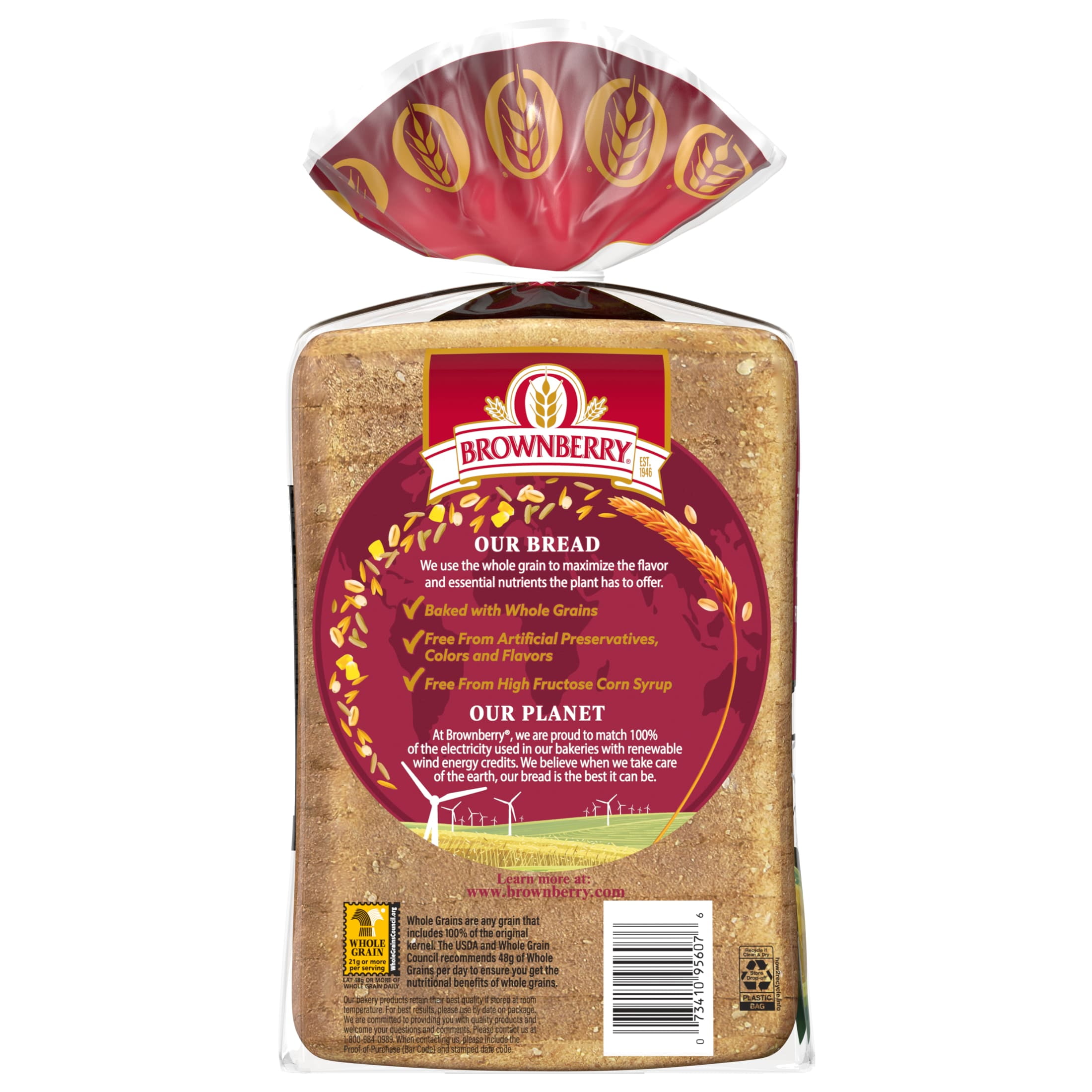 Brownberry Whole Grains Health Nut Bread, 24 oz, Multigrain Bread, Bag